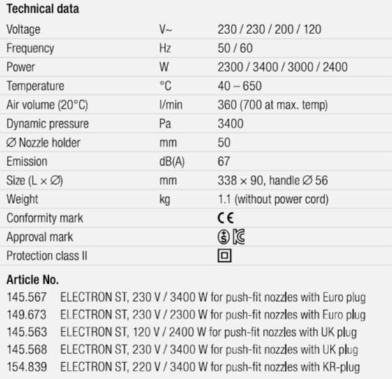 singapore electron st technical data
